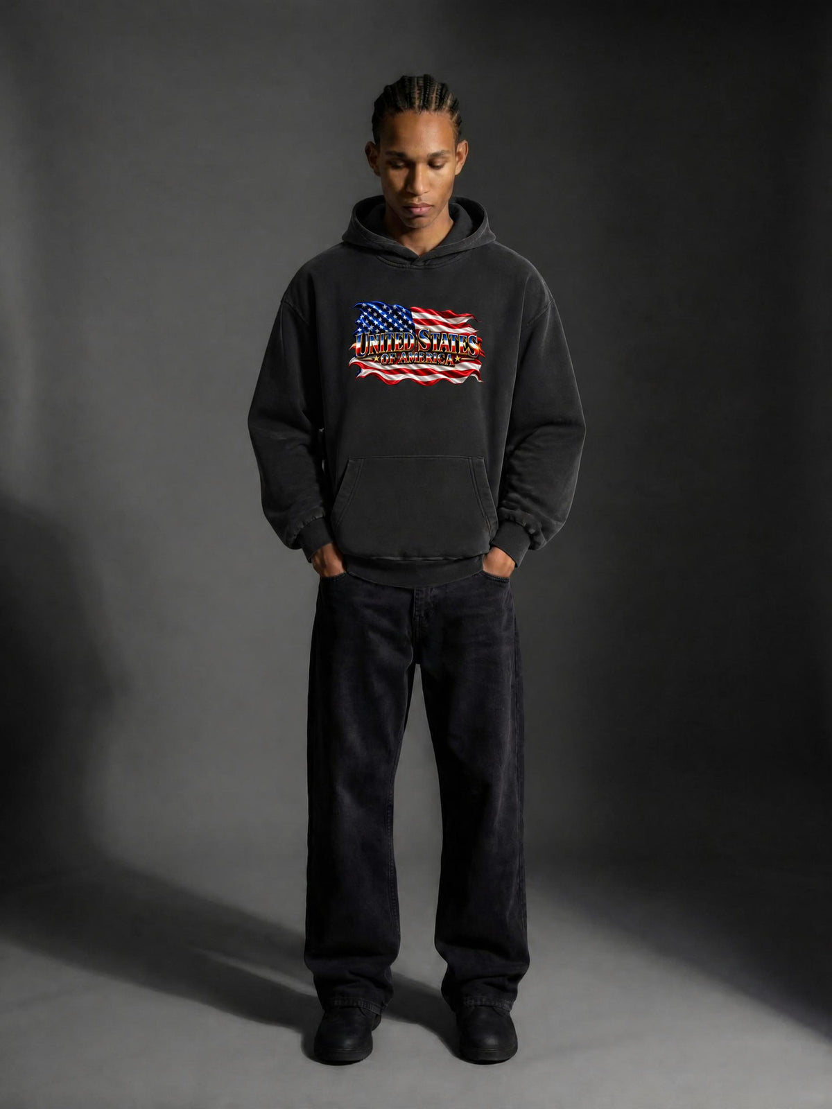 SHOPHOODIE UNITED STATES Vintage Wash Boxy Hoodie