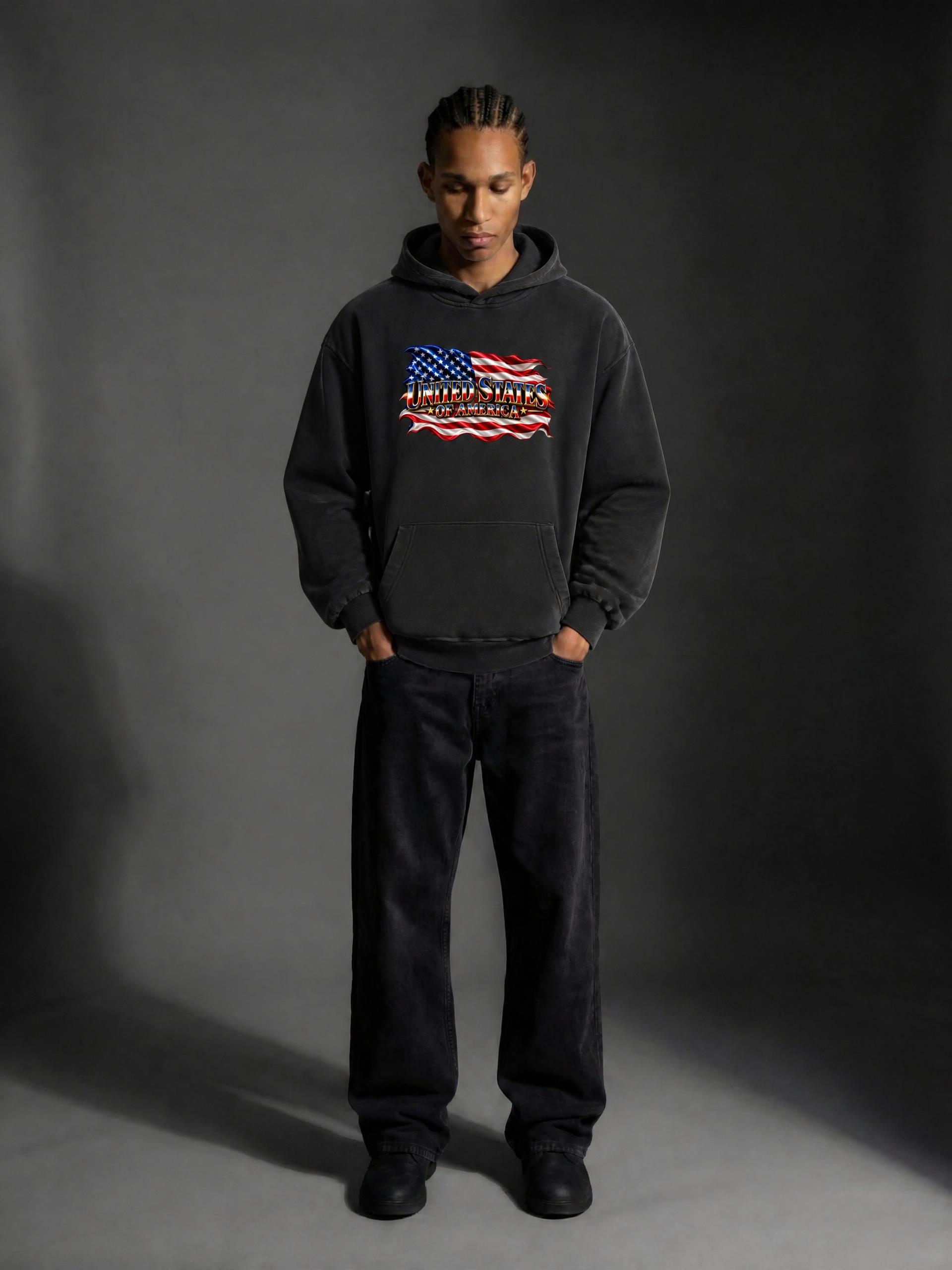 SHOPHOODIE UNITED STATES Vintage Wash Boxy Hoodie