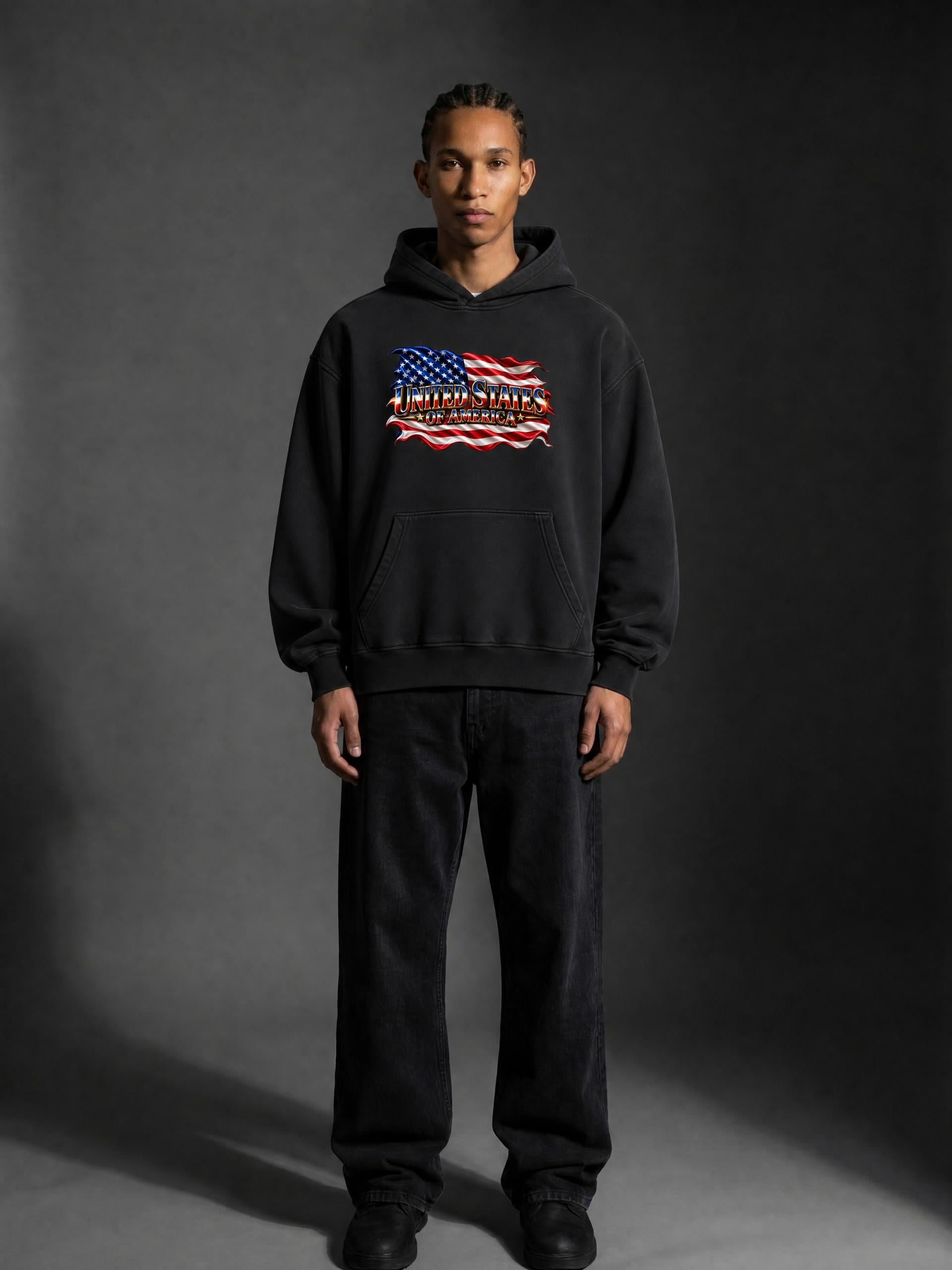 SHOPHOODIE UNITED STATES Vintage Wash Boxy Hoodie