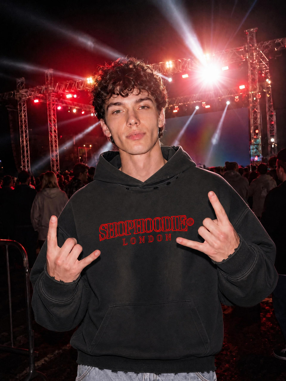 SHOPHOODIE® LONDON Sunfade Distressed Boxy Hoodie — 370 GSM product image 14