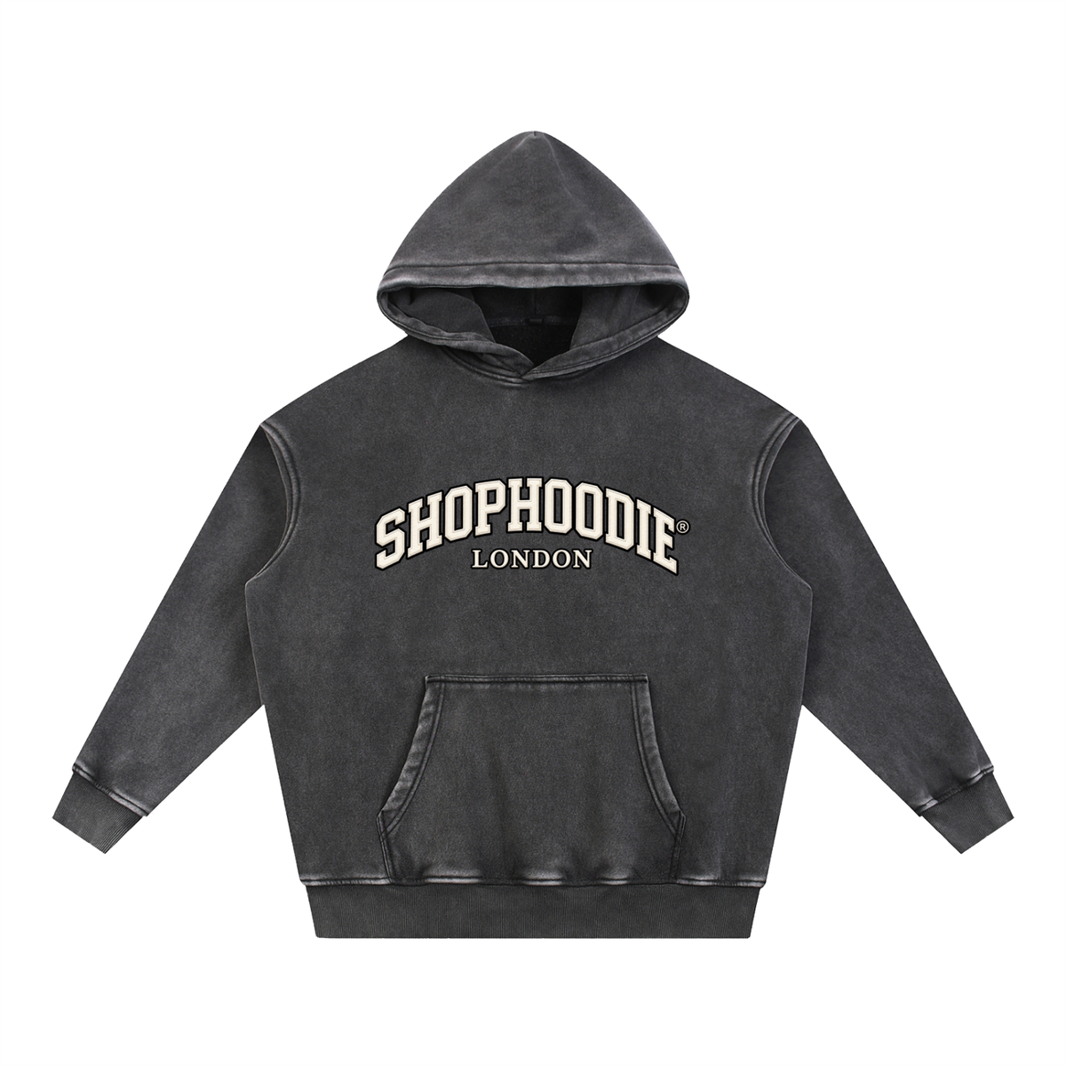 SHOPHOODIE® LONDON Unisex Snow-Wash Oversized Fleece Hoodie — 355 GSM