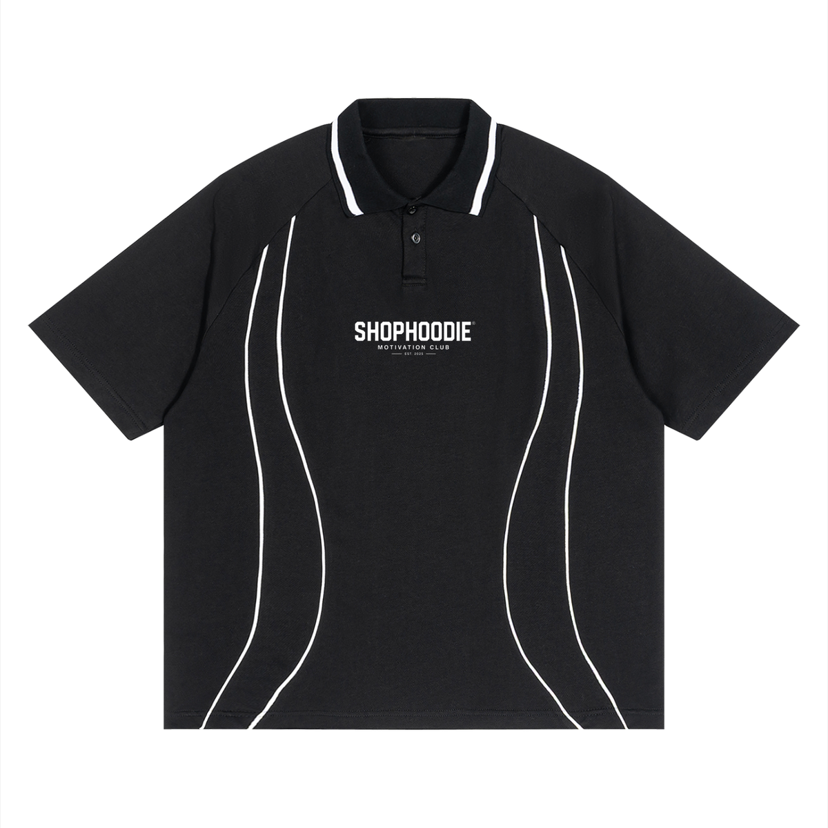 SHOPHOODIE® MOTIVATION CLUB Unisex Raglan Piping Polo Shirt — 210 GSM — SHOPHOODIE® featured product