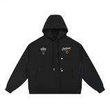 SHOPHOODIE® Boxy Button Placket Hoodie & Fleeced Jogger Sweatpants Complete Set