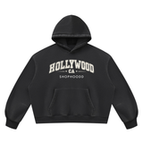 SHOPHOODIE® SHOPHOODD™ Hollywood Vintage-Wash Boxy Fleece Hoodie — 390 GSM
