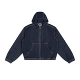 SHOPHOODIE® BLANK Men's Boxy Vintage Wash Hooded Denim Jacket