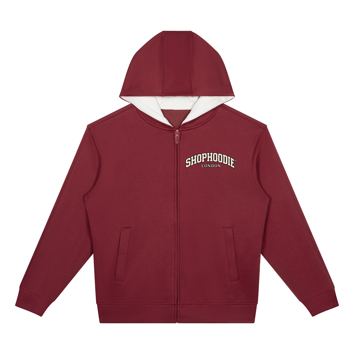 SHOPHOODIE® LONDON unisex drop-shoulder full-zip hoodie 380 GSM — product view 5