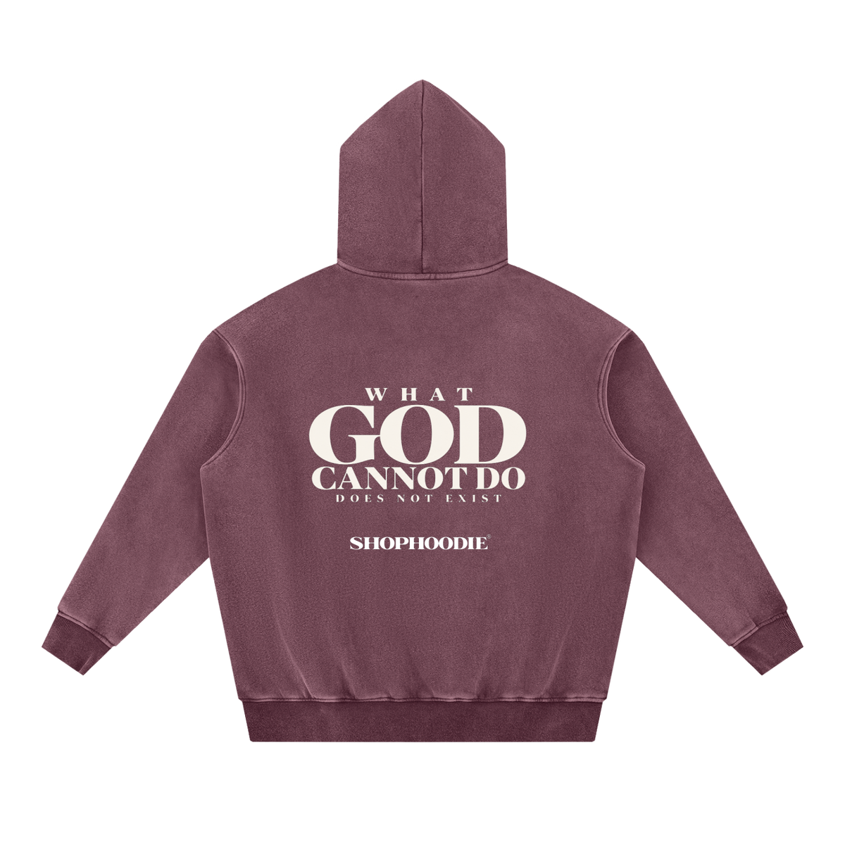 SHOPHOODIE LONDON Faith 355 GSM unisex snow-wash fleece oversized hoodie – product image 10