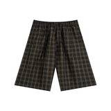 SHOPHOODIE BLANK Unisex Plaid Wide Leg Shorts
