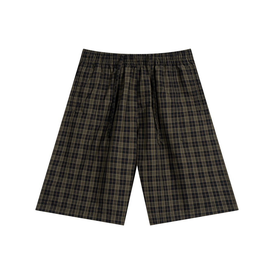 SHOPHOODIE® BLANK Unisex Plaid Wide-Leg Shorts — 130 GSM
