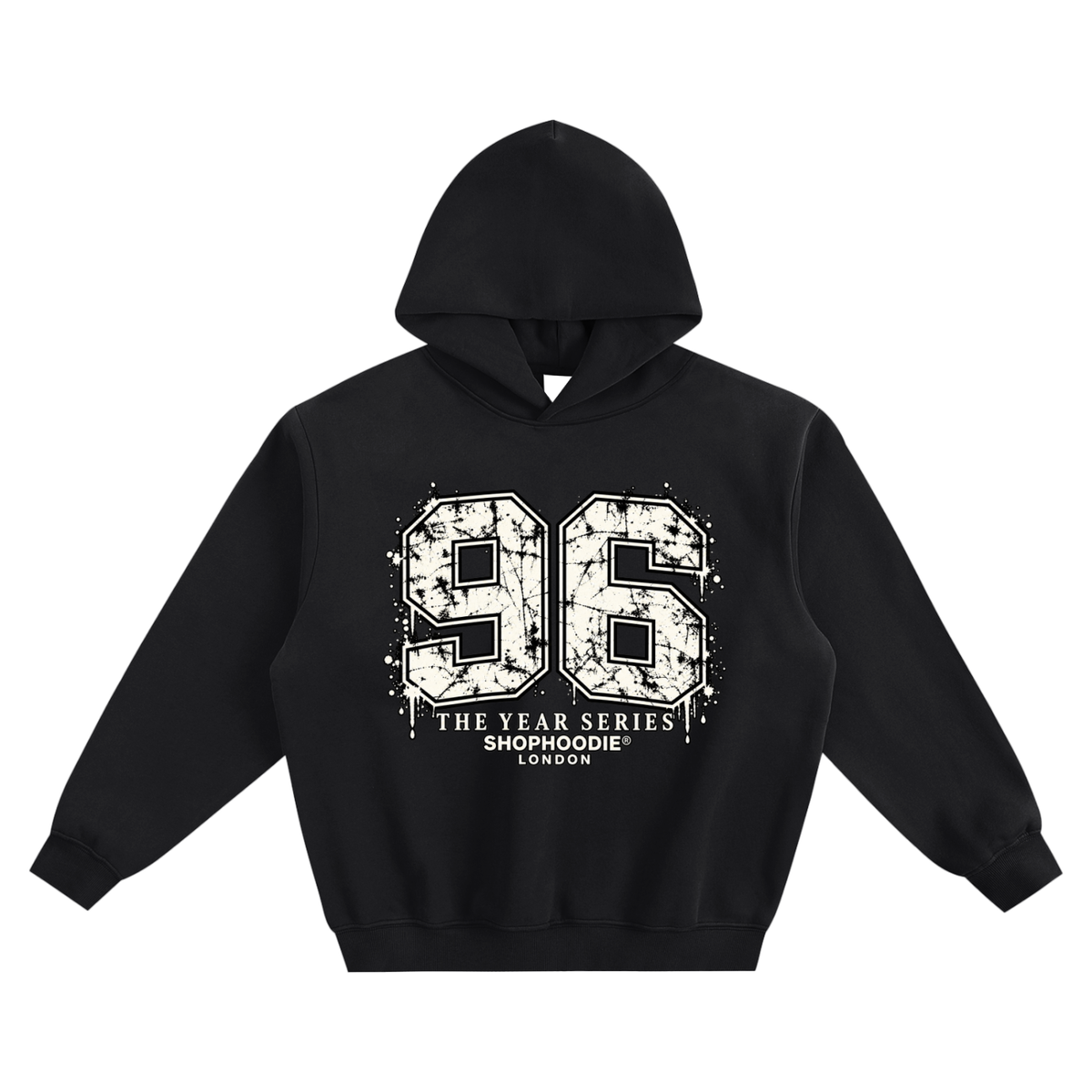 SHOPHOODIE® LONDON 96 Fleeced Boxy Hoodie — premium unisex streetwear — view 1