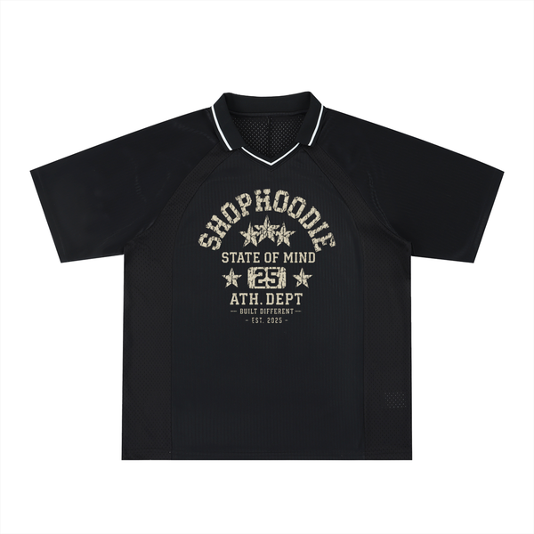 SHOPHOODIE STATE OF MIND Striped V-Neck Soccer Jersey