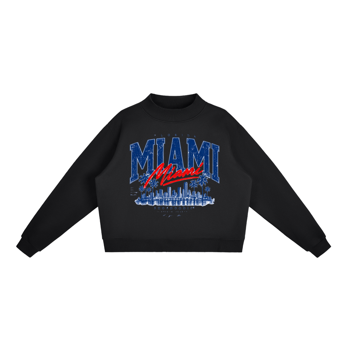 SHOPHOODIE® MIAMI Oversized Fleece Mock-Neck Sweatshirt — 350 GSM — view 1