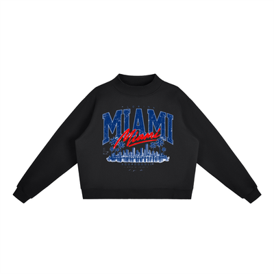 SHOPHOODIE® MIAMI Oversized Fleece Mock-Neck Sweatshirt — 350 GSM — view 1