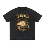 SHOPHOODIE LOS ANGELES Heavyweight Vintage Washed Frayed T-Shirt
