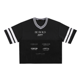 Boxy-T-Shirt mit abgeklebtem Mesh-Gewebe von Shop Hoodie