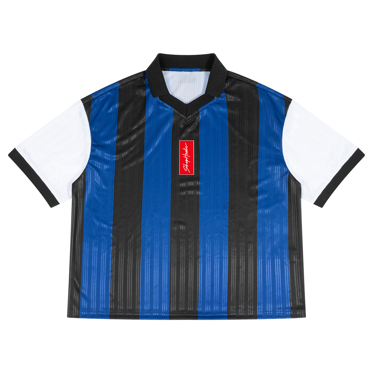 SHOPHOODIE® Boxy Striped Collared Oversized Soccer Jersey – product image 5