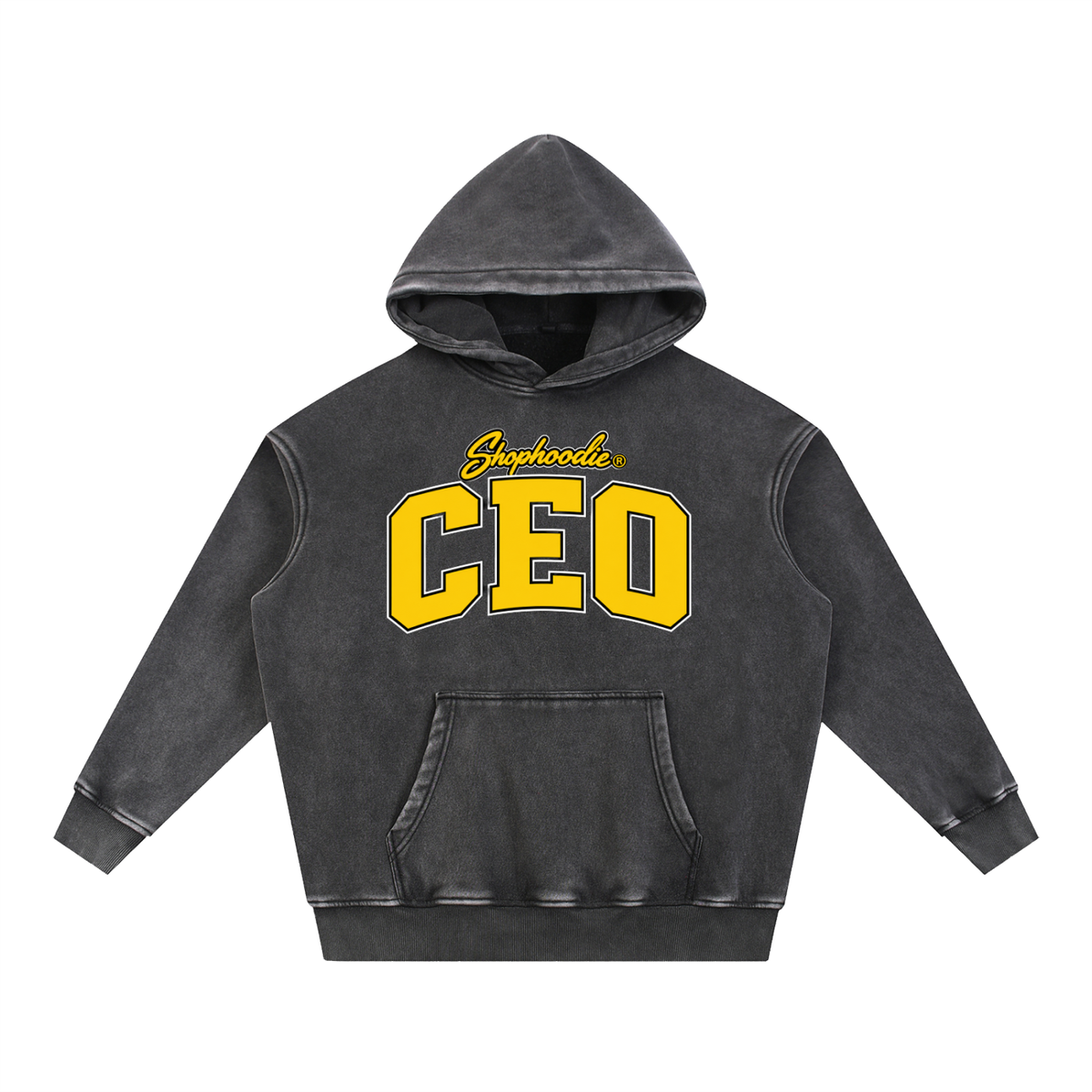 SHOPHOODIE® CEO unisex 355 GSM oversized washed fleece hoodie — product view 1