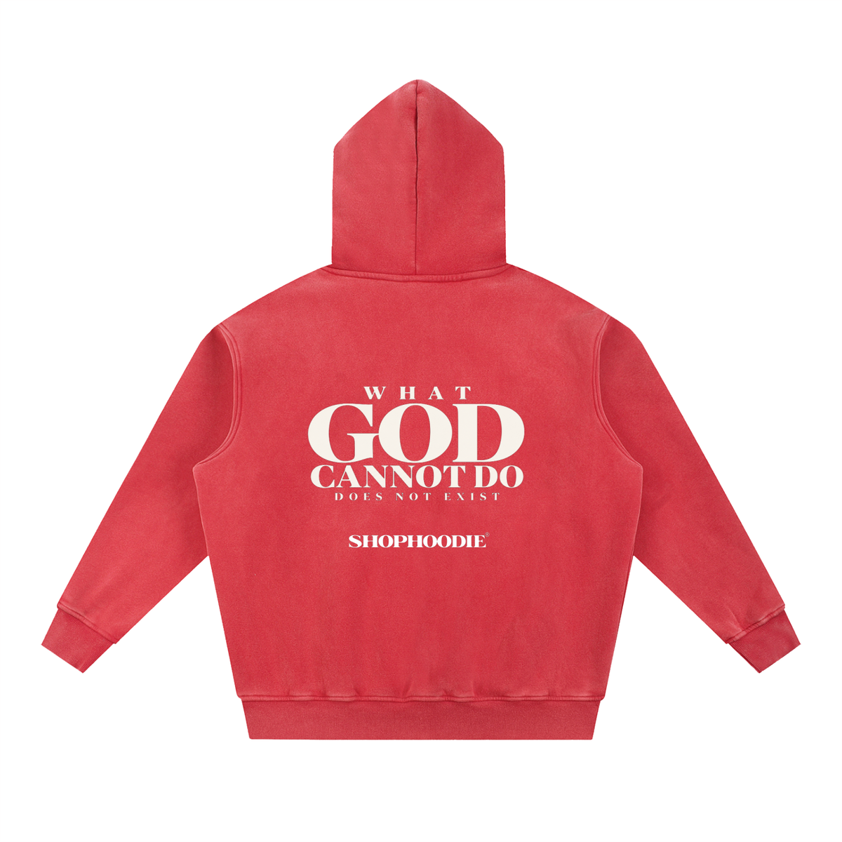 SHOPHOODIE LONDON Faith 355 GSM unisex snow-wash fleece oversized hoodie – product image 4