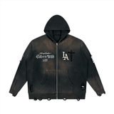 SHOPHOODIE AVANT CALL OF THE WILD  Distressed Full Zip Hoodie - 760 GSM