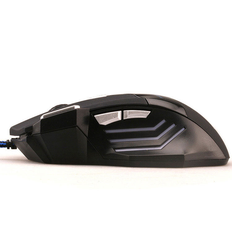 Black gaming mouse on a white background
