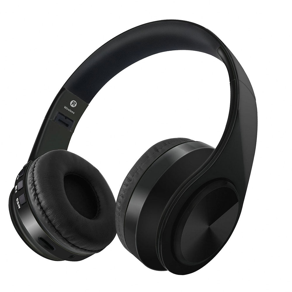 Black over-ear headphones on a white background