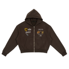 Fleece Zip-Up Boxy Brown Hoodie by Shop Hoodie