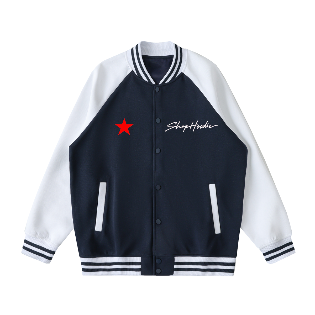 SHOPHOODIE® AVANT SH SIGNATURE Two-Tone Raglan Varsity Jacket – product image 11