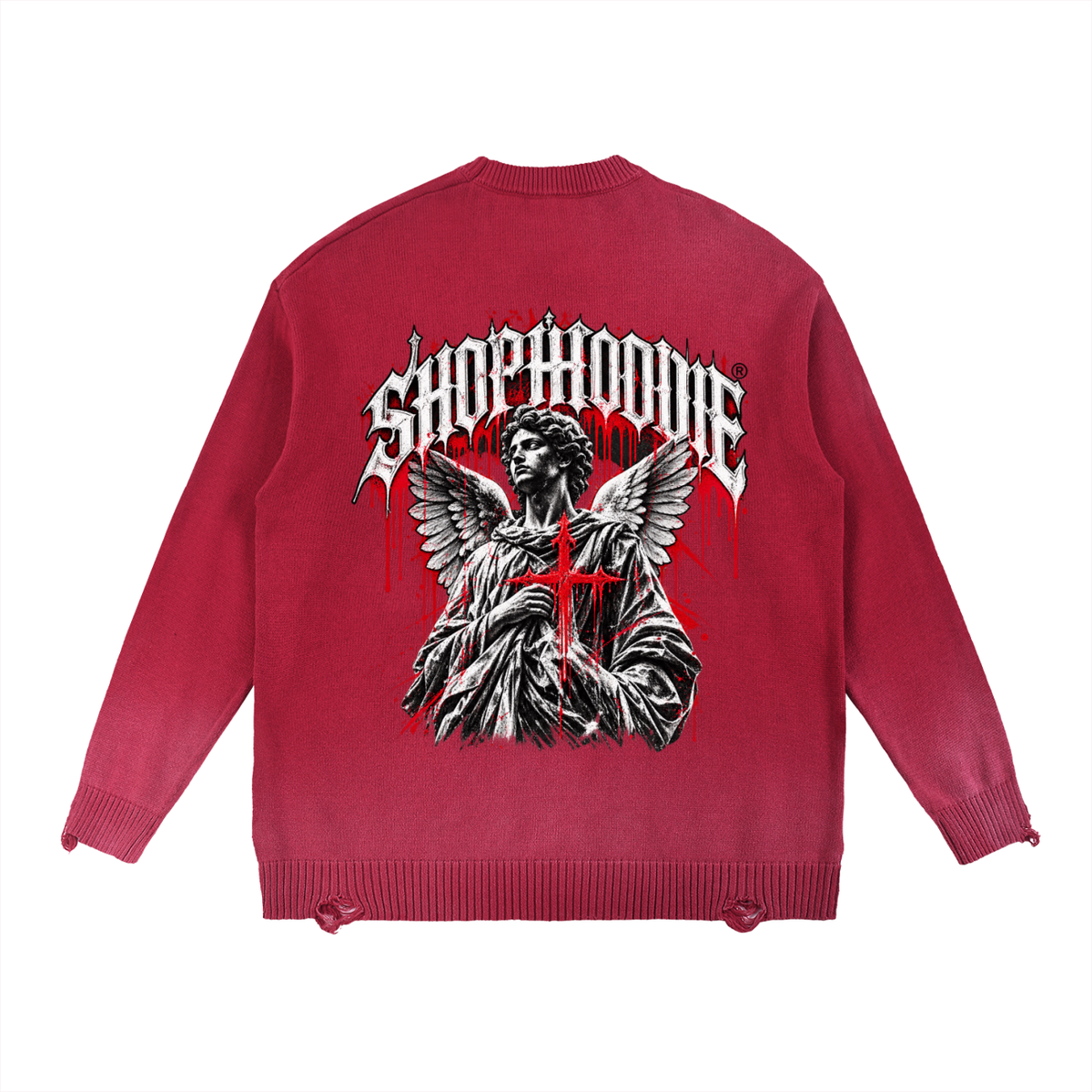 SHOPHOODIE® Sunfade Distressed Oversized Crewneck Sweatshirt — 425 GSM — product image 4
