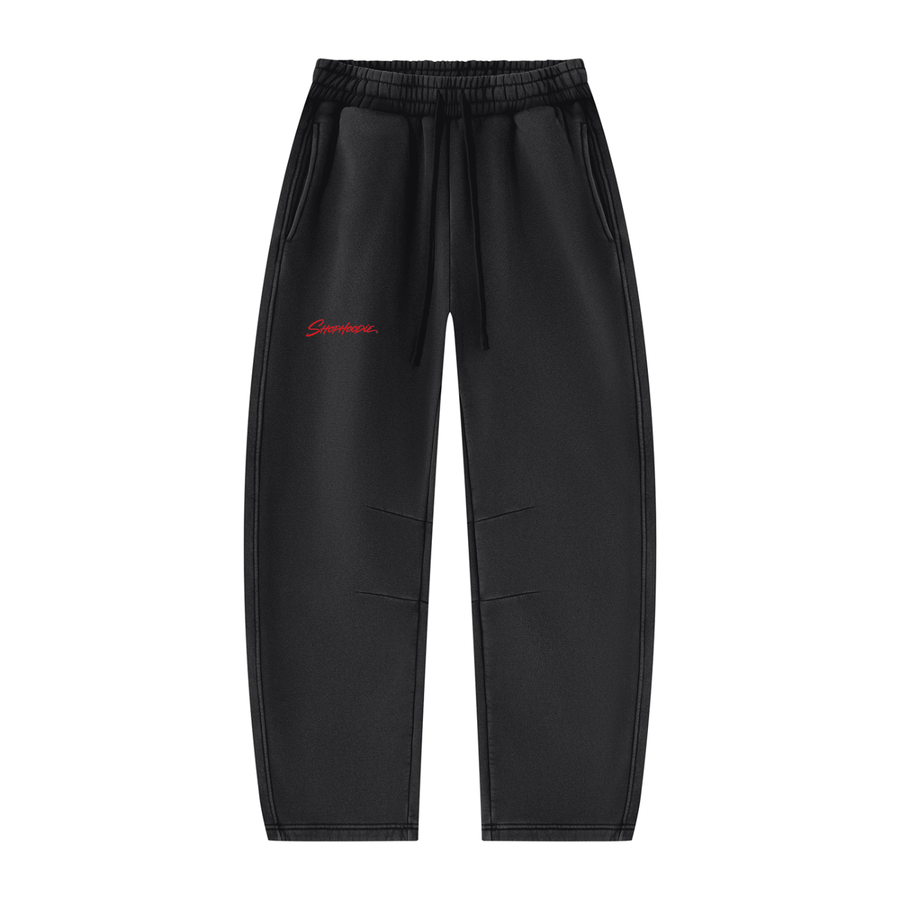 SHOPHOODIE® Vintage Wash Barrel Leg Sweatpants — 390 GSM