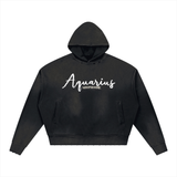 SHOPHOODIE® LONDON AQUARIUS Sunfade Distressed Boxy Hoodie — 370 GSM