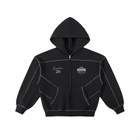 Contrast-Stitched Boxy Fleece Zip Hoodie by Shop Hoodie