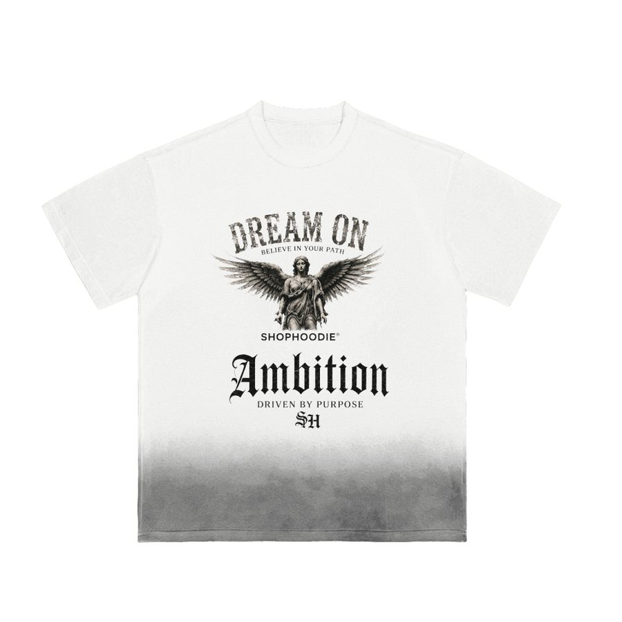 SHOPHOODIE® AMBITION DREAM ON Sunfade Vintage Washed T-Shirt — 250 GSM