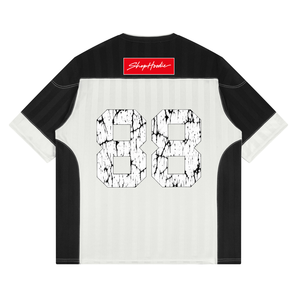 SHOPHOODIE® BOX LOGO Striped Raglan Oversized Jersey – product image 2