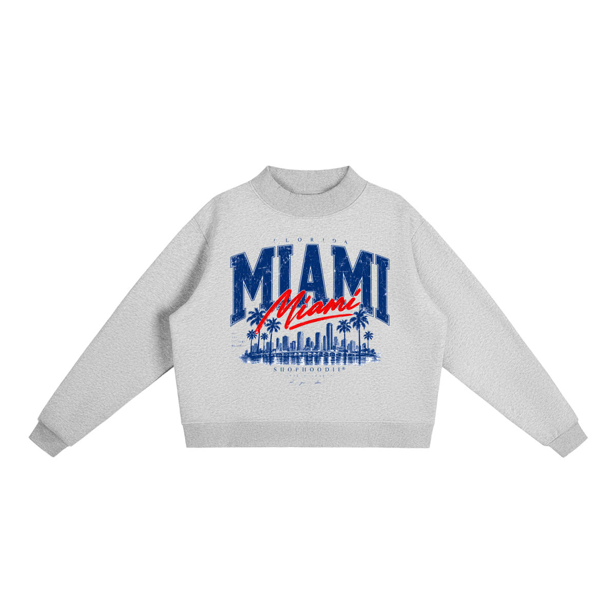 SHOPHOODIE® MIAMI Oversized Fleece Mock-Neck Sweatshirt — 350 GSM — view 5