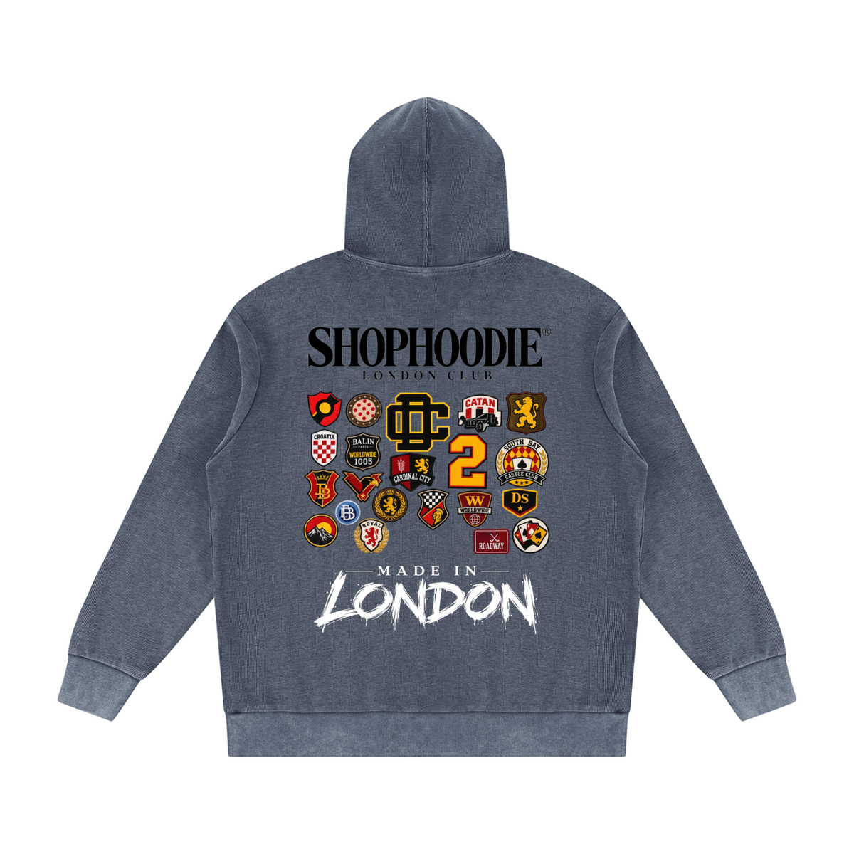 SHOPHOODIE® SHOPHOODD™ Made in London 340 GSM mineral wash oversized unisex hoodie — product image 10