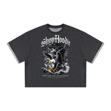 SHOPHOODIE® Eagle Vision Boxy Tee & Vintage Wash Denim Jeans Complete Set