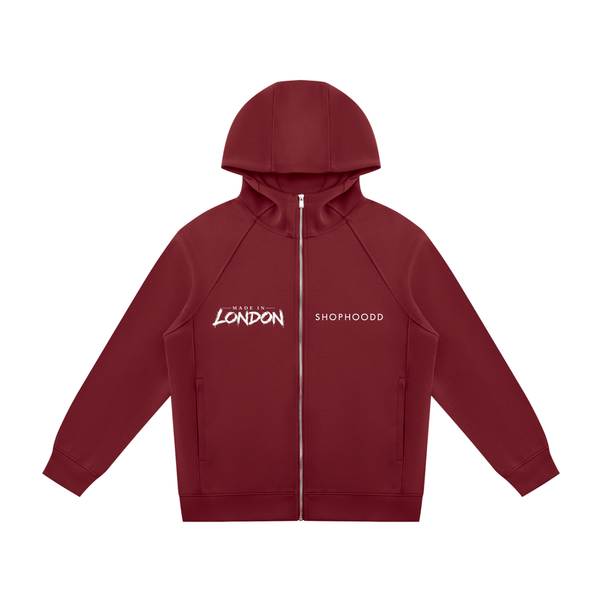 SHOPHOODIE® LONDON SHOPHOODD Made in London 380 GSM unisex raglan full-zip hoodie — product image 5