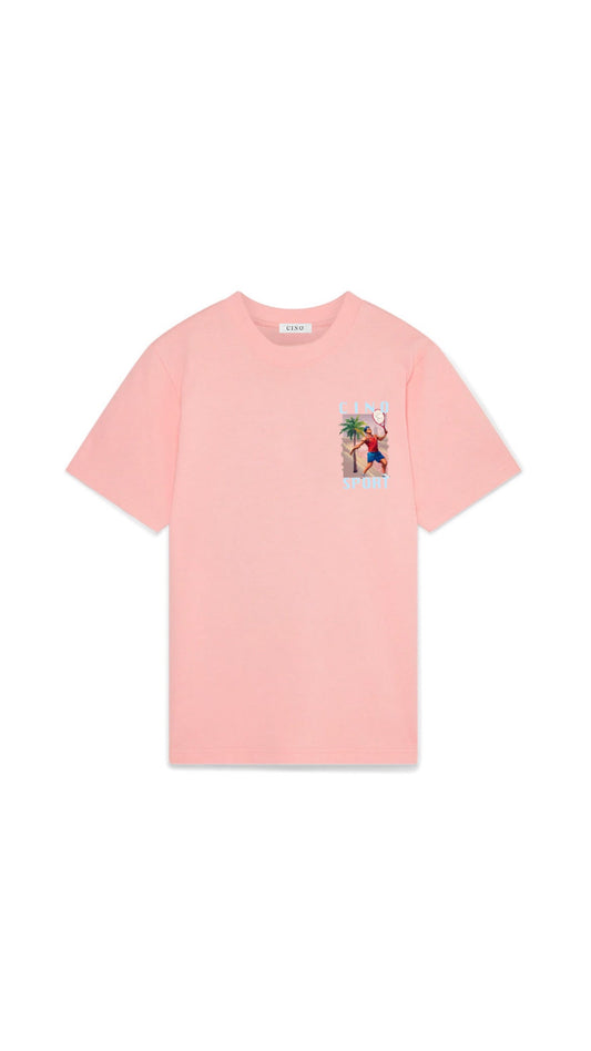 Tennis T-Shirt | Salmon Pink