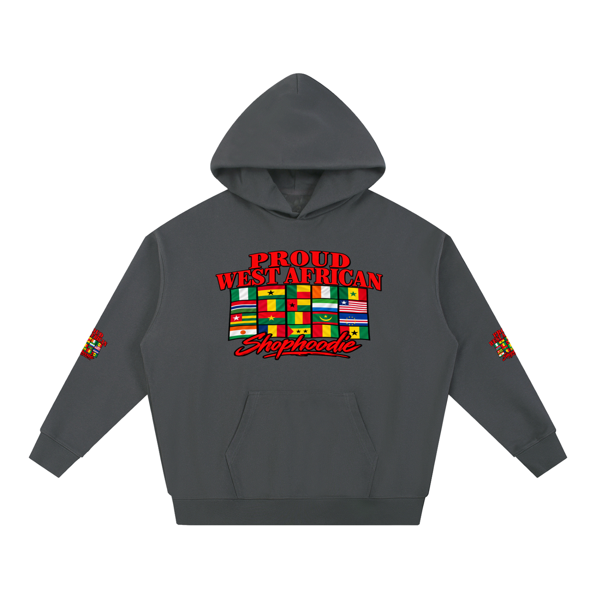 SHOPHOODIE® PROUD WEST AFRICAN heavyweight hoodie — 430 GSM oversized streetwear — product view 17