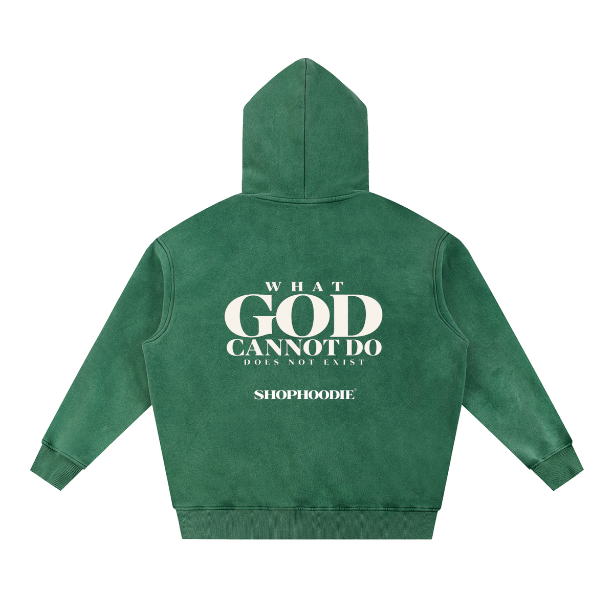 SHOPHOODIE LONDON Faith 355 GSM unisex snow-wash fleece oversized hoodie – product image 8