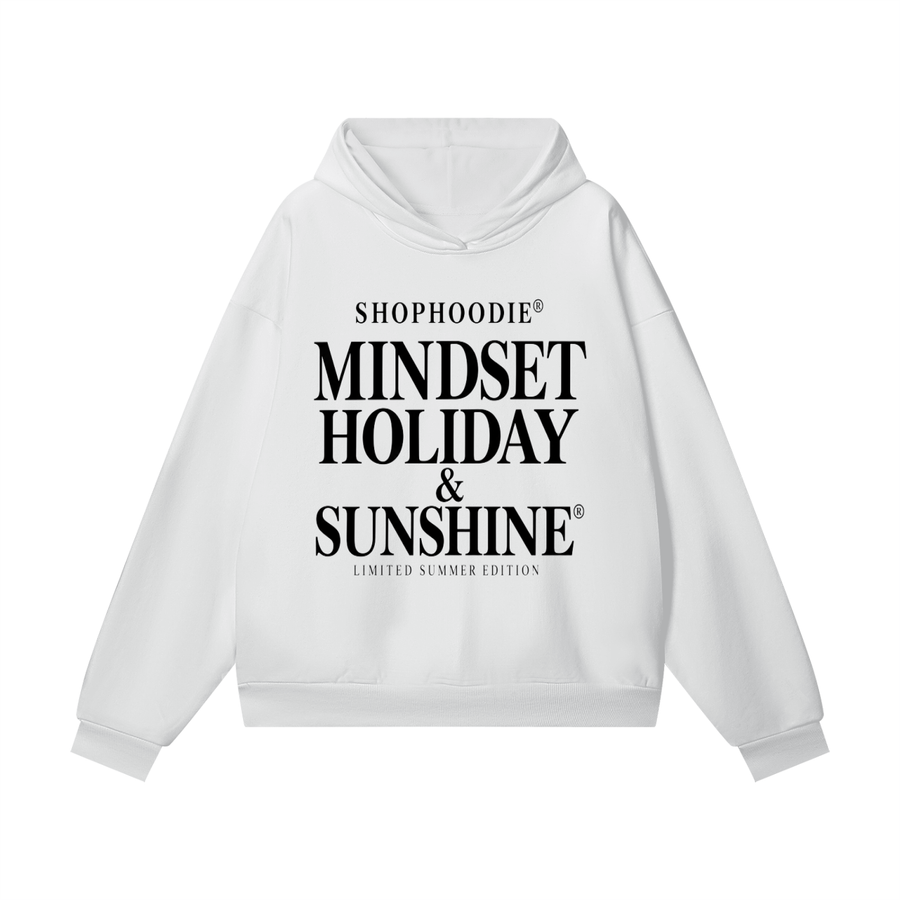 SHOPHOODIE® LONDON Mindset Holiday and Sunshine Unisex Heavyweight Hidden Pocket Fleece Hoodie — 460 GSM