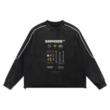 Mineral Wash Piping Raw Hem Sweatshirt By SHOPHOODIE® — 420 GSM