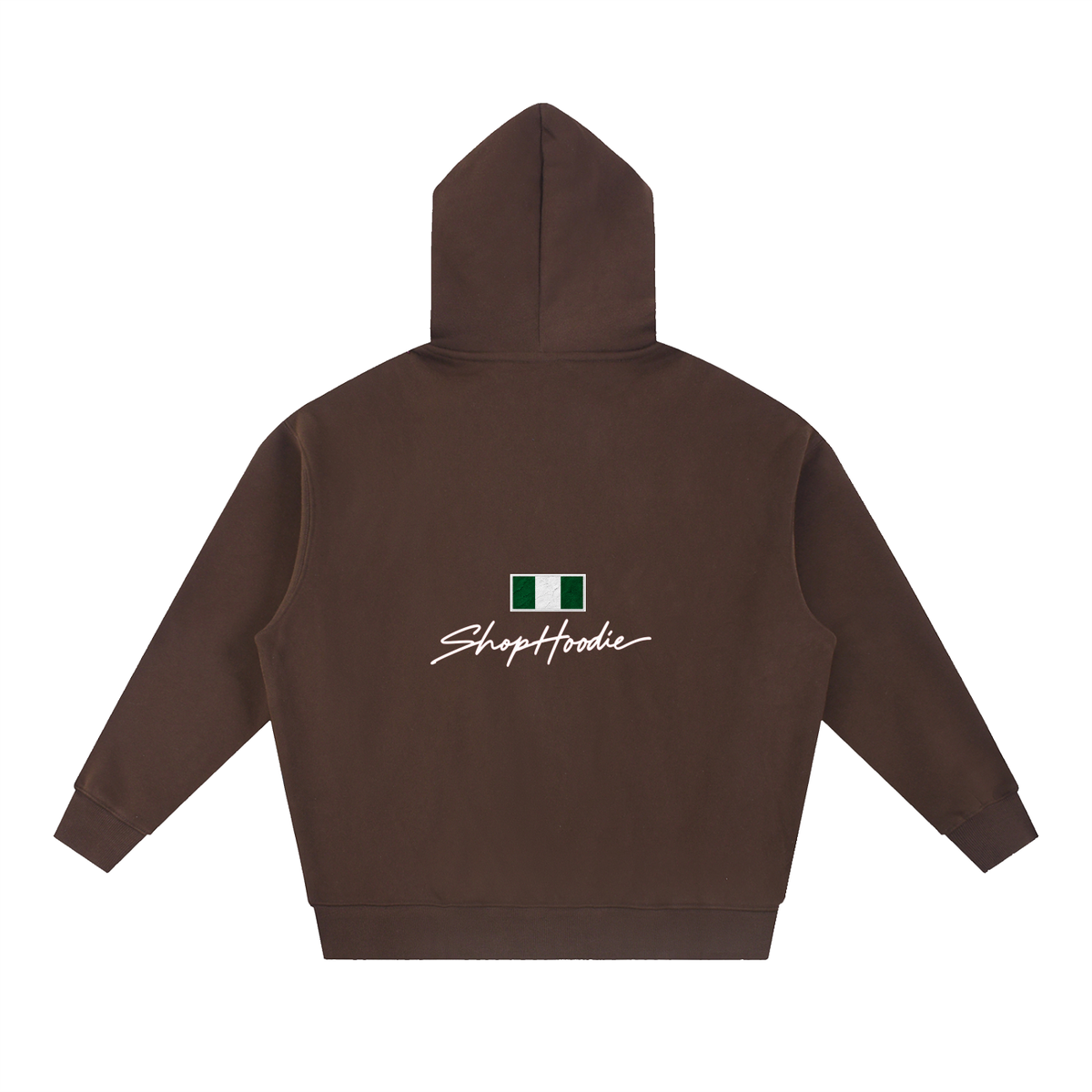 SHOPHOODIE® NIGERIA FLAG Oversized Boxy Fleece Hoodie — 345 GSM — view 10