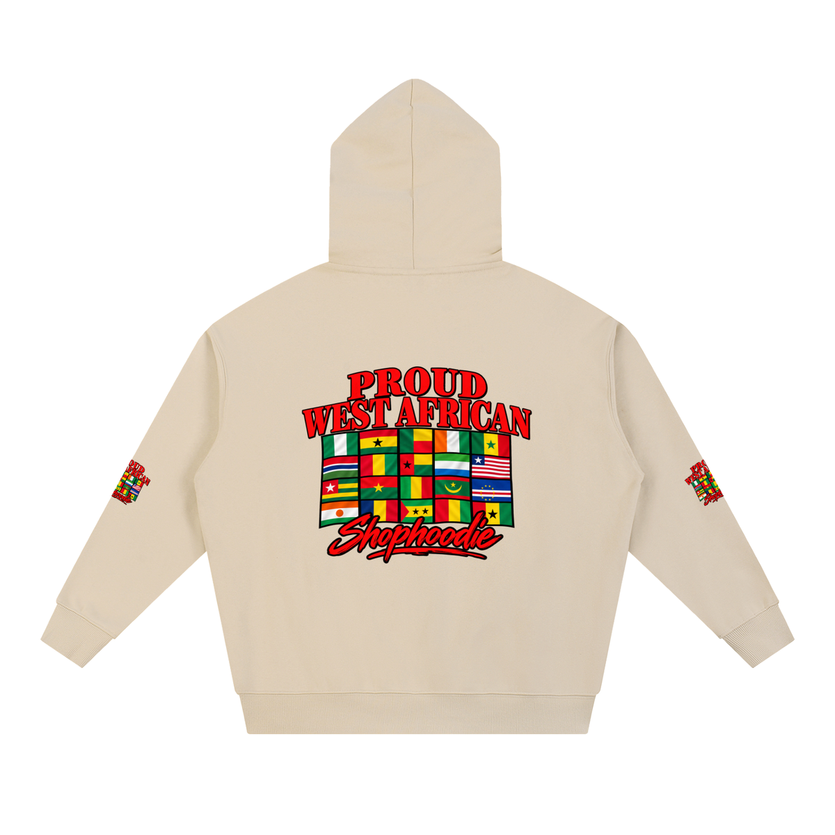 SHOPHOODIE® PROUD WEST AFRICAN heavyweight hoodie — 430 GSM oversized streetwear — product view 16