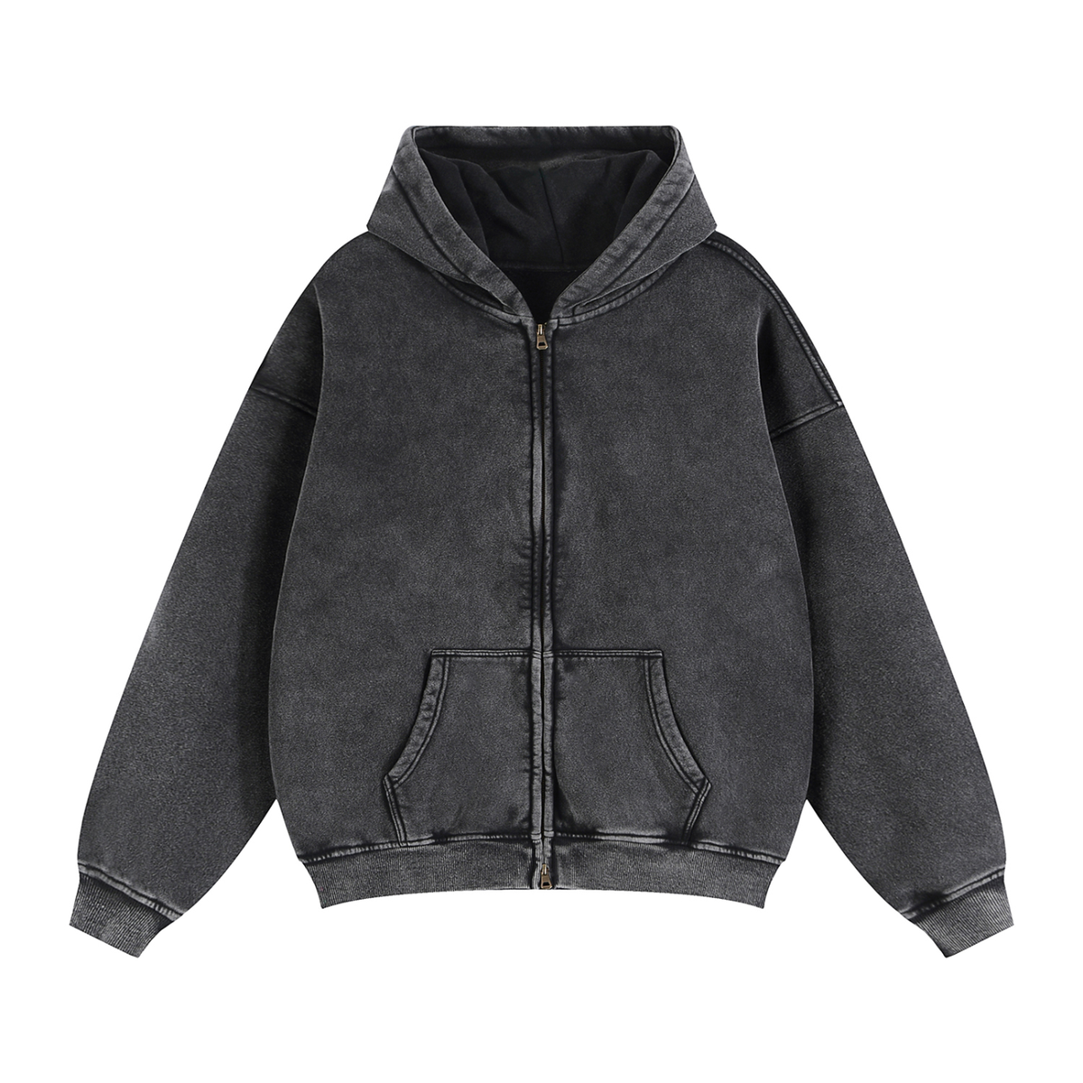 Zip-Through Boxy Fleece Hoodie by Shop Hoodie