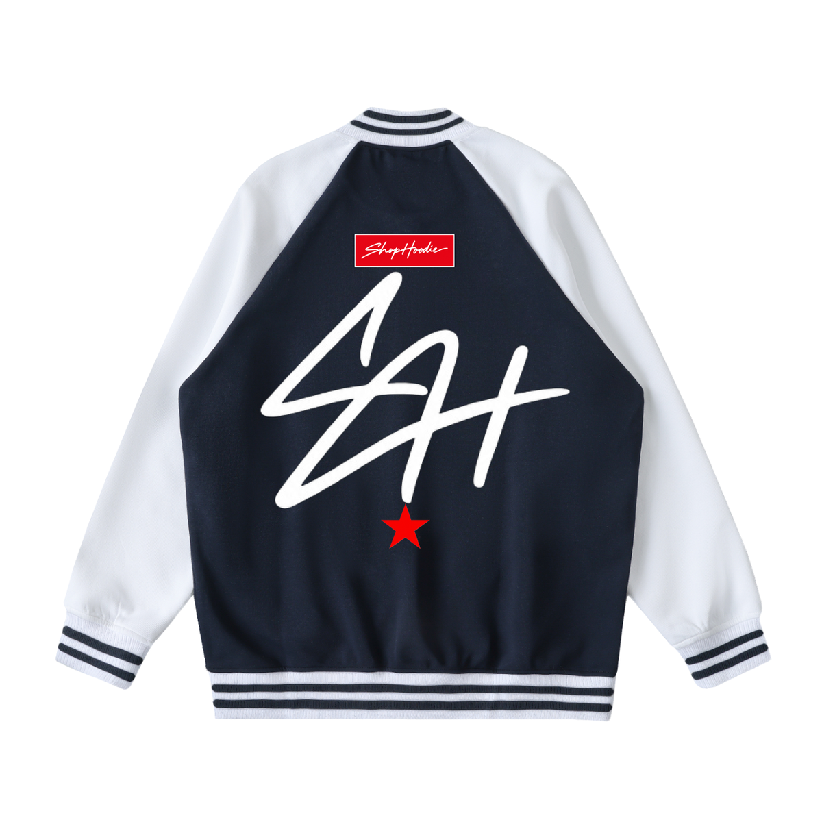 SHOPHOODIE® AVANT SH SIGNATURE Two-Tone Raglan Varsity Jacket – product image 12