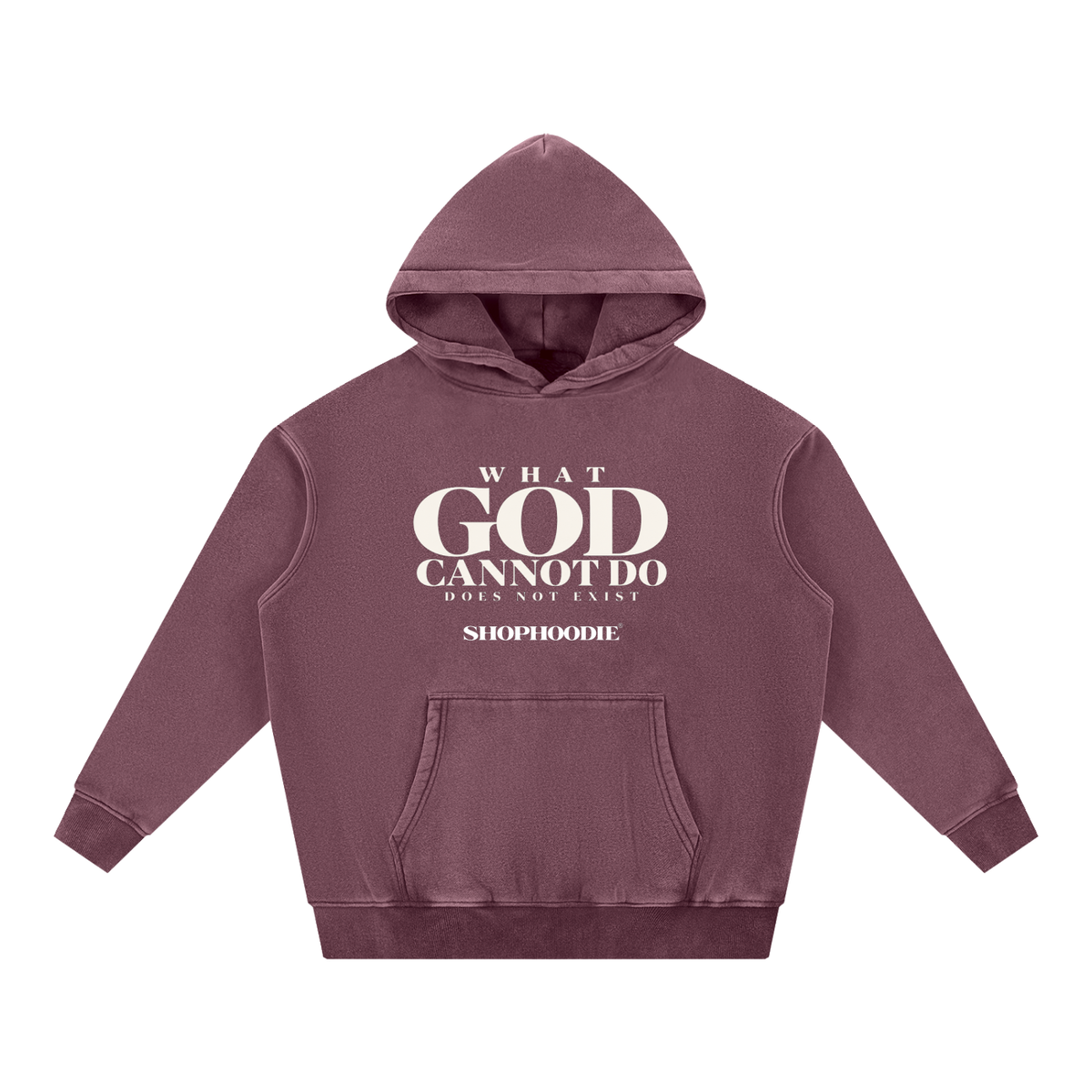 SHOPHOODIE LONDON Faith 355 GSM unisex snow-wash fleece oversized hoodie – product image 9