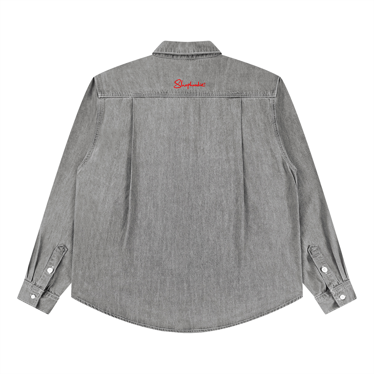 SHOPHOODIE® LONDON SIGNATURE Vintage Wash Denim Shirt — 320 GSM product detail