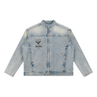 SHOPHOODIE Vintage Wash Zip Denim Jacket