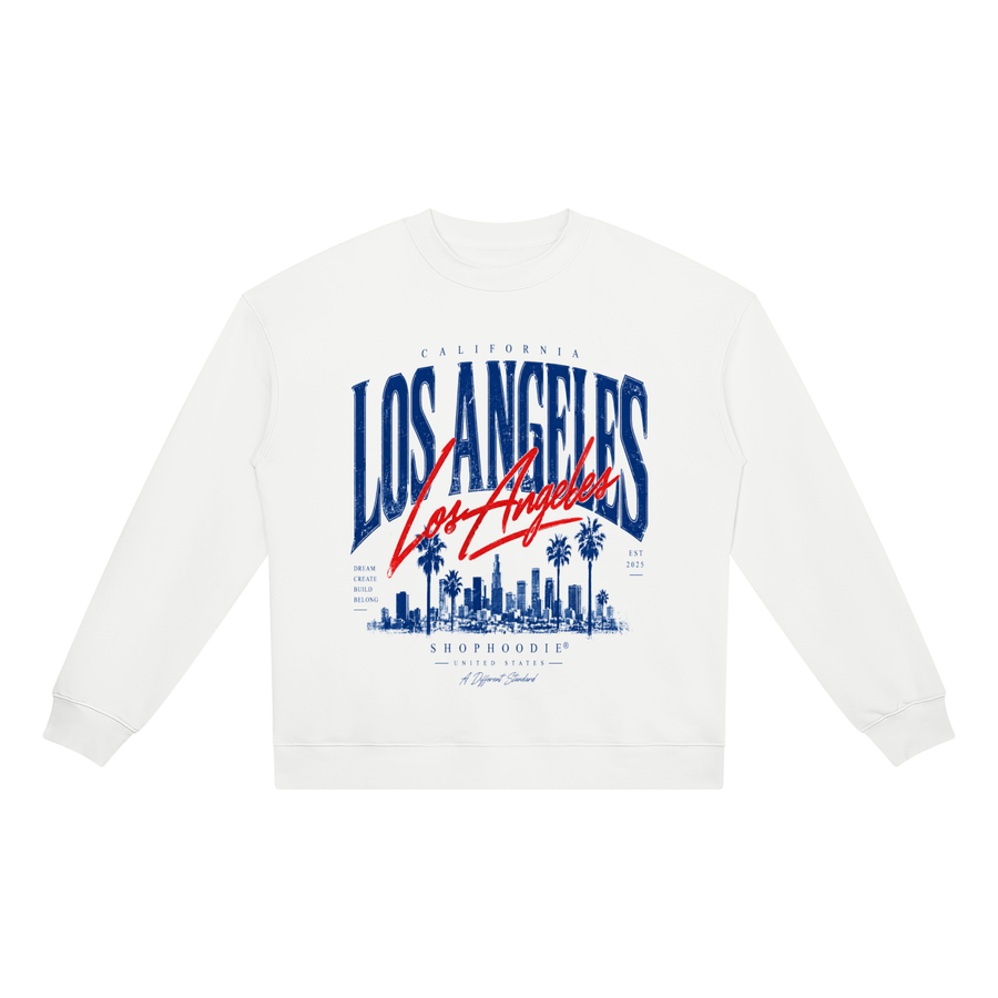 SHOPHOODIE® AVANT LOS ANGELES LIMITED USA Heavyweight Crewneck Sweatshirt — Neutral Tones